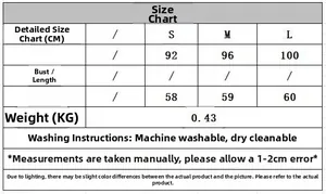 Detailed size chart for minimalist wide-sleeve knit top showing S to L dimensions