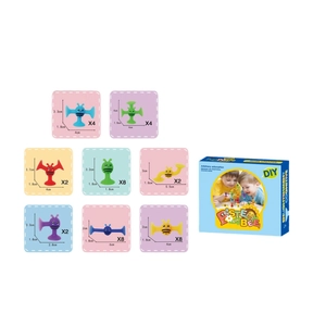DIY Sucker Block Set with various colorful shapes, sizes, and quantities for kids