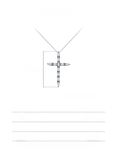 Detailed size specifications for S925 silver gothic cross necklace with dimensions