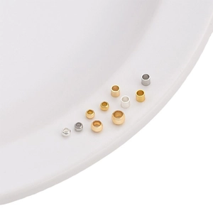14K gold filled crimp beads and tubes for jewelry making in gold and silver finishes