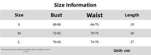 Detailed size chart for the floral print V-neck halter top in S, M, L measurements