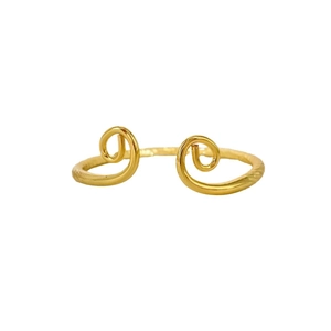 Exquisiter vergoldeter Monkey King Reif-Ring mit klassischem strukturiertem Finish
