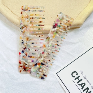 Acetate Wide Tooth Hair Comb Marble Pattern Anti Static Styling Tool For Women Detangling