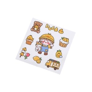 Cute Korean Duck cartoon PVC stickers for water bottles and journals decoration