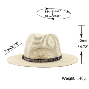 Chapeau de cowboy en paille style western avec ruban ethnique et large bord solaire