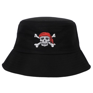 Stickerei Totenkopf Fischerhut Baumwolle Streetwear Pirat Sonnenschutz Outdoor Fischerkappe Unisex Mode