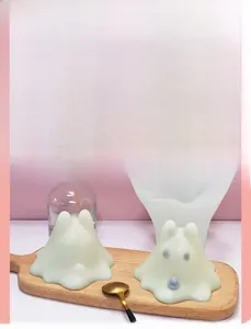 Ghost silicone mold for DIY Halloween jelly and pudding making with cute character shapes