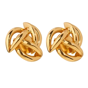 Knot Earrings Copper Gold Plated Geometric Irregular Hollow Minimalist Chic Fashion Jewelry For Women Daily Wear
