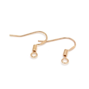 Classic gold plated 925 silver U-shaped earring hooks with spring and loop for DIY jewelry