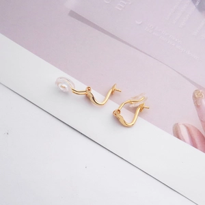 Goldene S925 Sterling Silber Ohrclips mit Silikonpads für DIY Schmuckherstellung