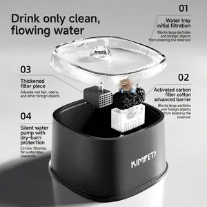 Automatic cat water fountain with multi-stage filtration system and quiet water pump