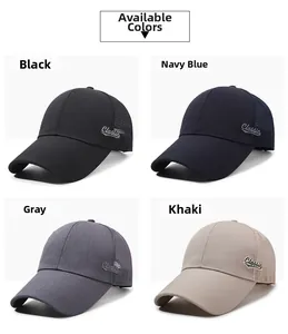 Detailed side view of breathable mesh baseball caps with Classic cursive embroidery