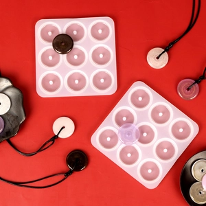 Silicone molds with 9 and 12 holes for DIY resin round pendant charms and accessories