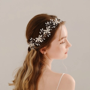 Fascia Per Capelli Sposa Fatta A Mano Pettine E Forcine Strass Opale Fiore Copricapo Matrimonio Donne Argento