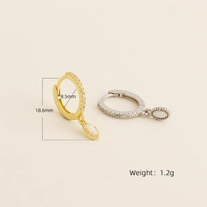 S925 silver opal hoop earrings with gold and silver finishes measuring 18.6mm x 8.5mm