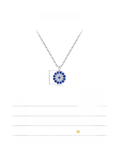 Detailed size specifications of 925 sterling silver blue evil eye necklace with zircon