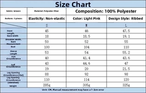 Detailed size chart and specifications for the women pink cropped lapel tweed jacket