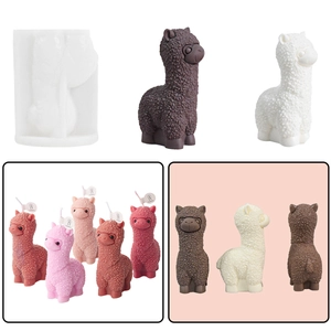 3D Alpaca Shape Silicone Mold For DIY Scented Candle Plaster Ornament Handmade Soap Making Tool Animal Design