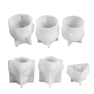 6-piece set of white silicone molds for DIY candles, soaps, and baking crafts