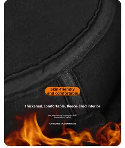Detail of thickened fleece lining showing thermal insulation for winter wool cap