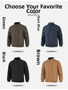 Heren bomberjacks in legergroen, marineblauw, zwart en de kleur kaki bruin