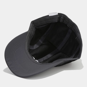 Dark grey quick-dry mountain embroidery baseball cap with breathable interior structure