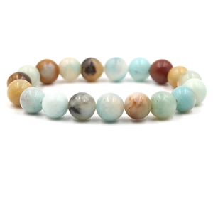 Fashionable multi-color natural stone beaded stretch bracelet for men and women
