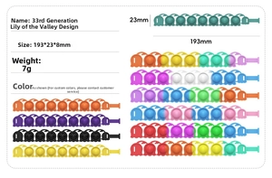 Detailed view of lily of the valley pop-it fidget bracelets in assorted colors