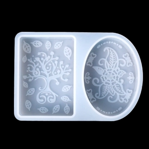 Detailed silicone mold with tree of life and mandala patterns for DIY resin crafts