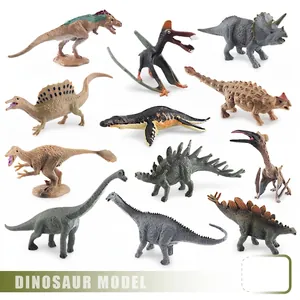 Set de 11 figuras de dinosaurios realistas incluyendo T-Rex y Triceratops