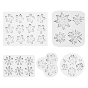 Set di 5 stampi in silicone a forma di fiore per sapone artigianale e decorazione torte