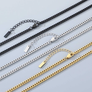 Stainless Steel Cuban Link Necklace And Bracelet Men Women Adjustable Lobster Clasp Fashion Jewelry