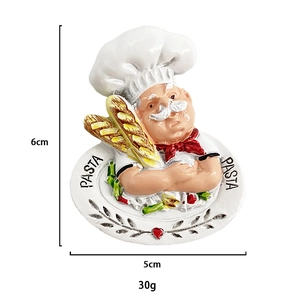 Detailansicht des 3D-Chef-Kühlschrankmagneten mit Brot und 6x5 cm Größenangaben
