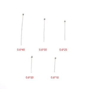 Various sizes of silver stainless steel ball head pins for DIY jewelry making and beading