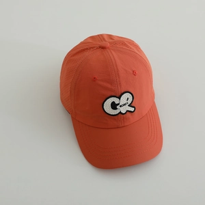 Casquette de baseball respirante à séchage rapide pour enfants orange corail avec broderie CR