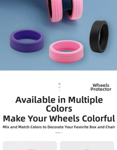 Close-up of durable silicone luggage wheel covers with non-slip ring texture and noise reduction