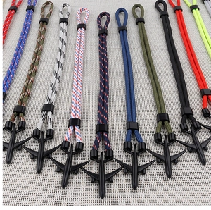 Colorful nylon braided paracord bracelets with various camo patterns and black plane charms