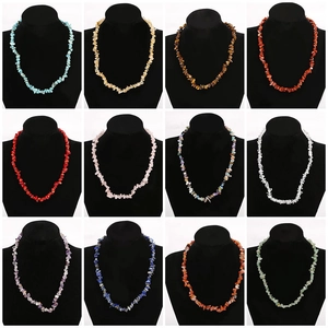 Natural Crystal Crushed Stone Necklace Irregular Handmade Beaded Bohemian Ethnic Jewelry For Women Men Colorful