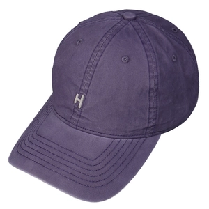 Vintage washed purple cotton baseball cap with H embroidery for men and women