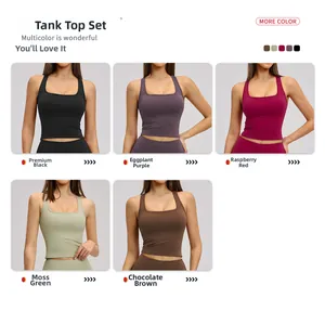 Ensemble de fitness serré pour yoga et course en noir, violet, rouge, vert et marron