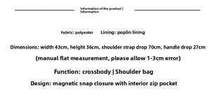 Guide des dimensions pour sac cabas à bulles en polyester avec doublure en popeline de coton