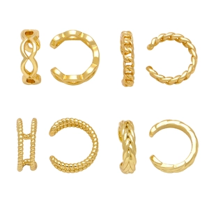 Polsini Per Orecchie Geometrici Rame Placcato Oro Senza Buco Orecchini A Clip Minimalista Intrecciato Stile Infinito Donna