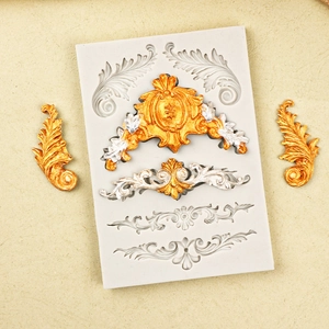 Baroque relief silicone mold for fondant lace and chocolate cake decoration tools