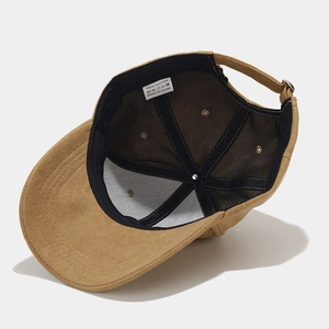 Khaki corduroy baseball cap for winter with adjustable metal buckle and 100% cotton lining