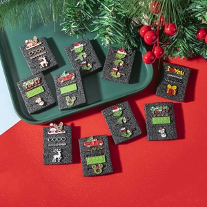 Detailed Christmas theme metal charms and studs for silicone watch band decoration