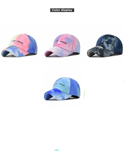 Winter tie-dye plush baseball caps with Winter Comes embroidery in four colors