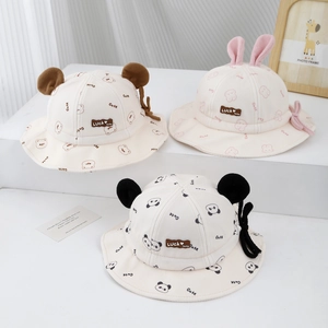 Chapeaux bob pour bébés avec oreilles d'animaux mignonnes et cordons pour l'automne