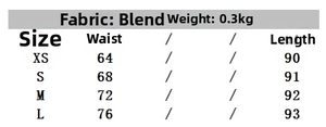 Detailed size chart for floral linen blend maxi skirt with waist and length measurements