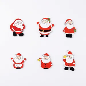 Lot de 6 figurines de Père Noël en résine avec cadeaux et cloches pour décor de Noël
