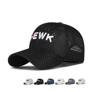 Summer Breathable Mesh Baseball Cap Polyester FEWK Letter Embroidery Outdoor Fishing Sun Hat Adjustable For Men Women